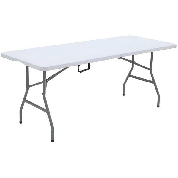 Mesa Plegable Valija 180cm Exterior Interior Blanco