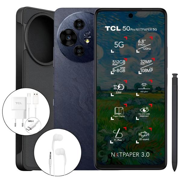 Smartphone TCL 50 Pro Nxtpaper 5g 512gb + Lápiz Gris Oscuro