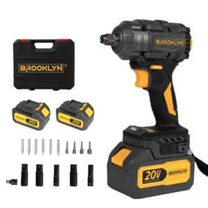 Llave Impacto Inalámbrica Brooklyn Brushless + 2 Baterías
