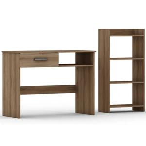 Escritorio 1 cajón + librero 4 niveles Almendra Altavision
