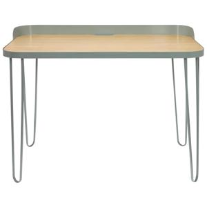 Escritorio De Metal Y Bambú 99,5x50x81 Cm