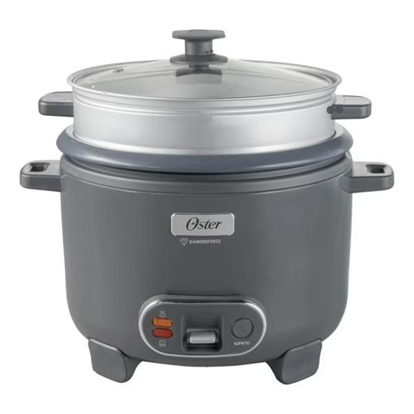 Arrocera Oster de 12 tazas de capacidad, antiadherente Gris