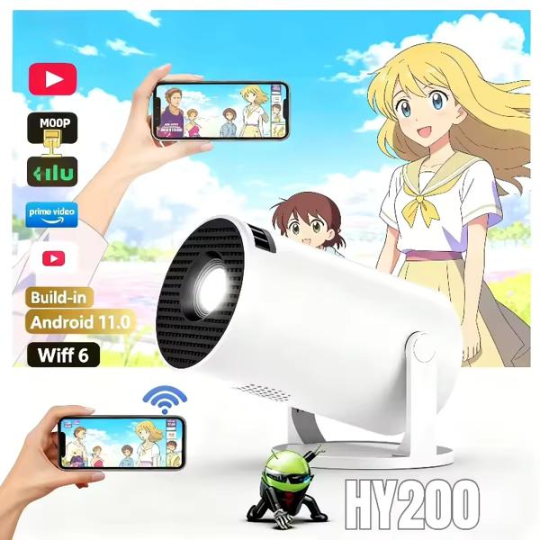 Proyector Portátil Full HD 1080P HY200 PC Android iOS Entrada USB HDMI