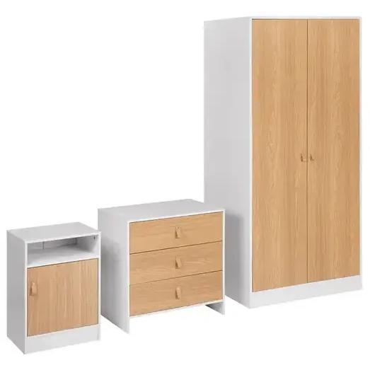 Combo Clóset 2 Puertas + Cómoda 3 Cajones + Velador 1 Cajón