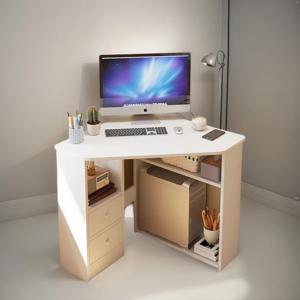 Escritorio Esquinero 80x80cm Blanco Blanco