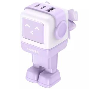 Cargador robot GaN Tech 65W 1 USB-A + 2 USB-C púrpura Ugreen CD361