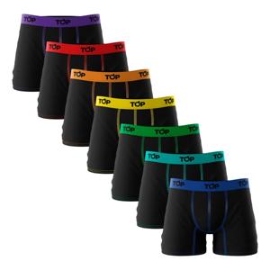 Bóxer medio algodón pack 7 unidades C4 negro hombre Top