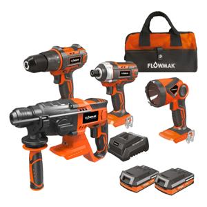 Kit taladro 13mm atornillador linterna y rotomartillo