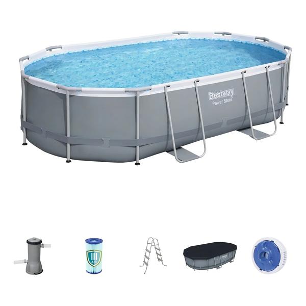 Piscina Estructurada Ovalada 10,949 L Con Cubierta Y Filtro 220 V