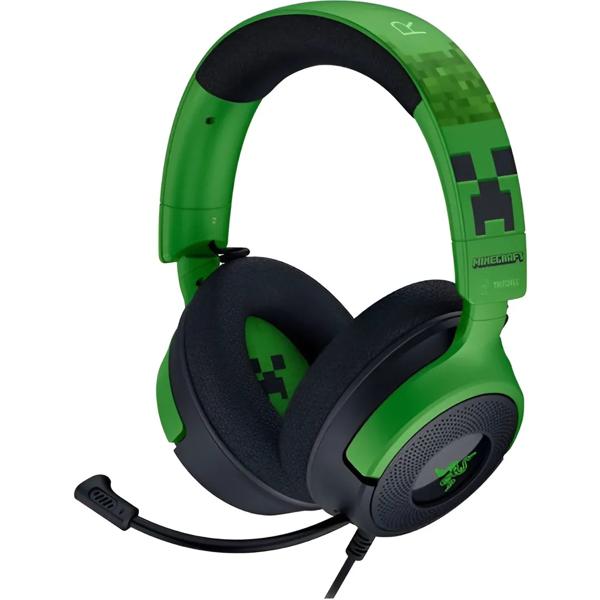Audífono Razer Kraken V4 X Minecraft Verde