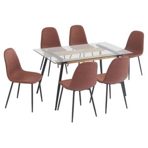 Comedor 6 sillas Creta 76x140x80 cm