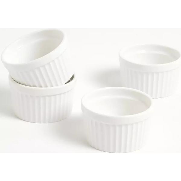 Set 4 Ramekines Blanco 8 Cm Porcelana Attimo