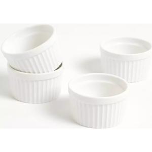 Set 4 Ramekines Blanco 8 Cm Porcelana Attimo