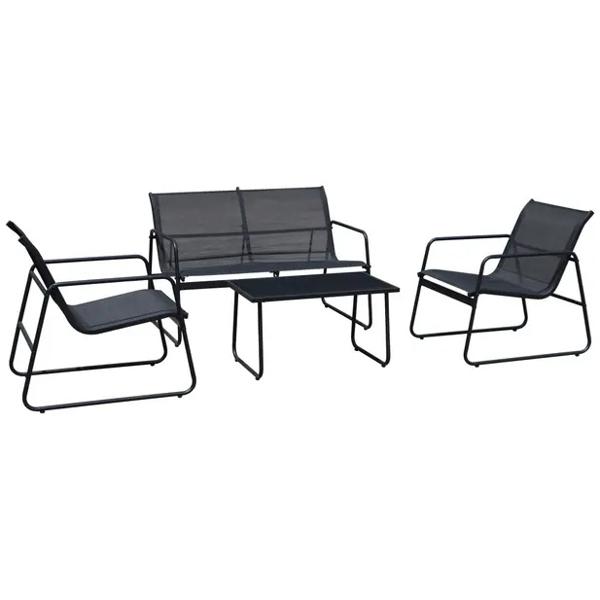 Set living Paujil 4 personas negro