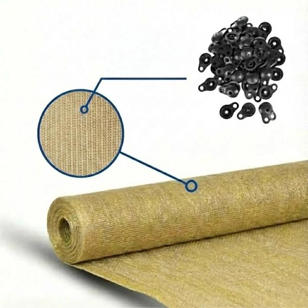 Malla Cerco 90% Sombra Raschel 2.10mx10 Metros Beige+broches