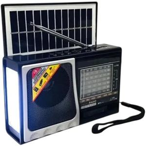 Radio Portatil Solar Linterna 8 Bandas Hifi Sd Usb Portátil Negro