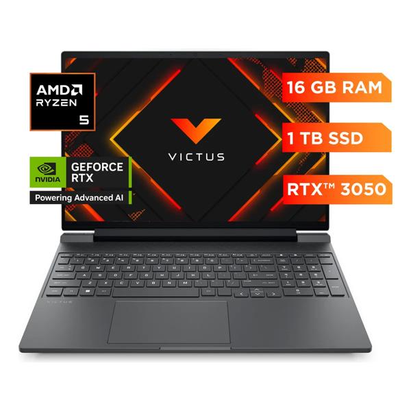 Notebook HP Gamer Victus 15 AMD Ryzen 5 16GB RAM 1TB SSD RTX3050 6GB