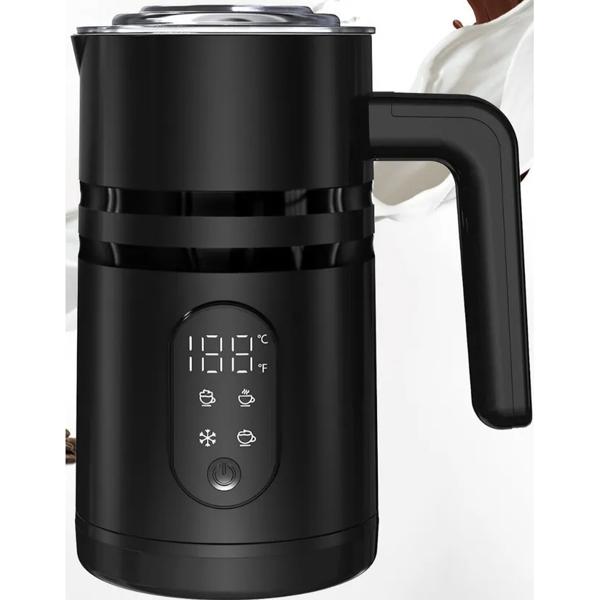 Espumador De Leche Con Pantalla De Temperatura Para El Hogar Negro