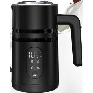 Espumador De Leche Con Pantalla De Temperatura Para El Hogar Negro