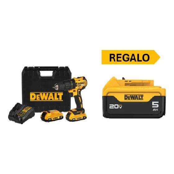 Kit Taladro Percutor Inalámbrico Dewalt 1/2 + 3 Baterías + Cargador