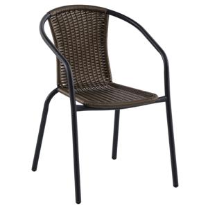 Silla de Terraza Metal y Ratán Negro