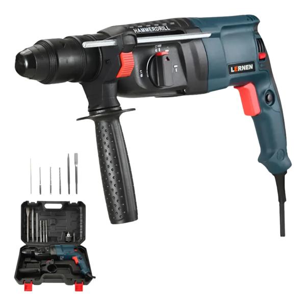 Kit Rotomartillo 800 W + Maletín + Accesorios Negro Lernen