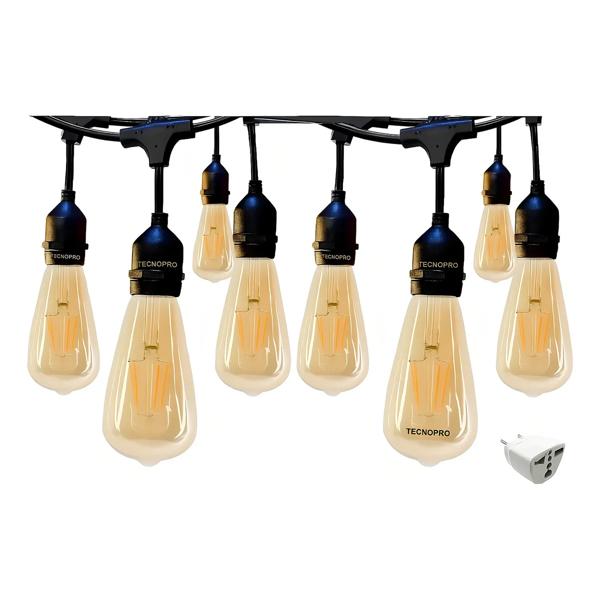 Guirnalda Luces Led Ampolletas E27 Incluidas 10m Decorativas Luces Cálida