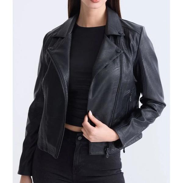 Chaqueta Simil Cuero Cierre Cruzado