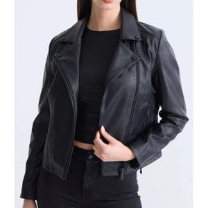 Chaqueta Simil Cuero Cierre Cruzado