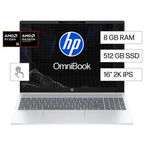 Notebook HP Omnibook 5 16-bc1052la AMD Ryzen 5 8GB RAM 512GB SSD Windows 11 Home