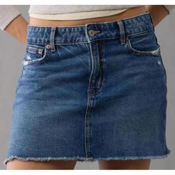 Falda Mini Mezclilla Perfecta de Cintura Alta Elástica American Eagle