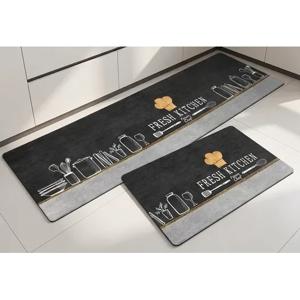 Set Alfombras Cocina Diseño Chef Negro