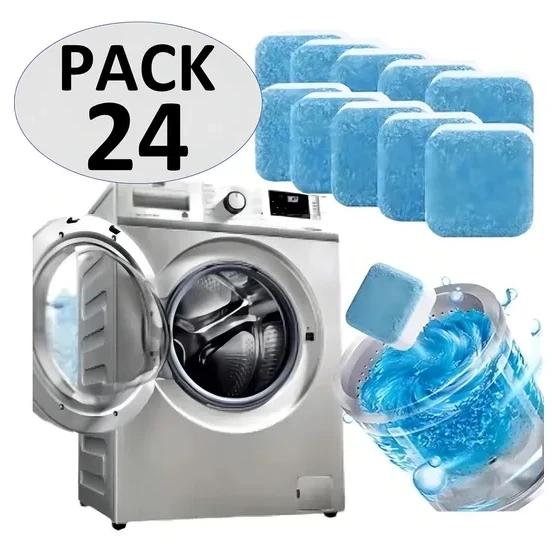 Pack 24 Pastillas Efervescentes para Limpieza de Máquina Lavadora