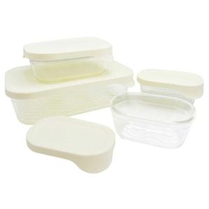 Set 4 Contenedores de Vidrio con Tapa Rectangular Doral Glass Tray