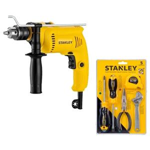 Kit Taladro Percutor 600W con Set Manuales Stanley