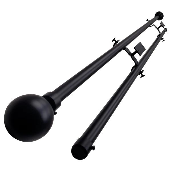 Set de barra cortina extendible techo esfera fierro 8x210 cm negro