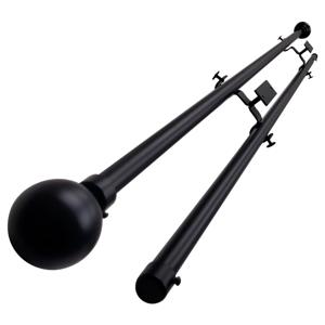 Set de barra cortina extendible techo esfera fierro 8x210 cm negro