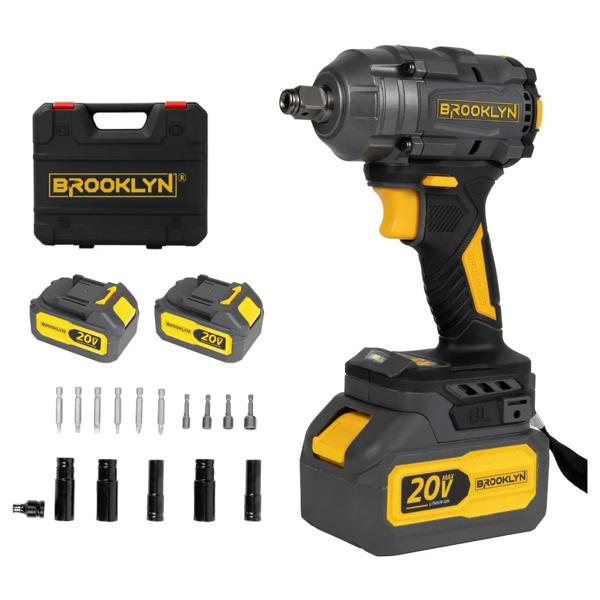 Llave de Impacto Inalámbrica Brooklyn Brushless + 2 Baterías