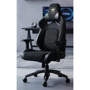 Silla Gamer Ergonómica Cougar Titan Pro V2 Negra Dorada Cuero Sintético Terciopelo