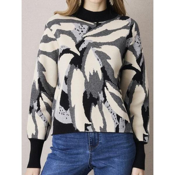 Sweater Cuello Alto con Diseño