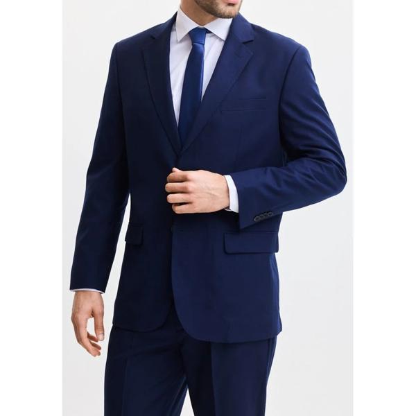 Traje Recto Lana Poliéster Liso Regular Fit