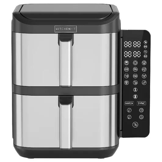 Freidora de Aire Kitchen-it Dual Crisp XL 10L Plateado