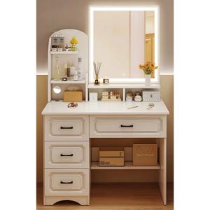 Tocador con Espejo 80x40x137cm 4 Cajones Modelo 1