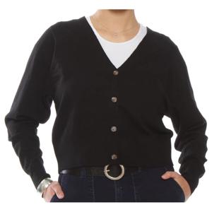 Chaleco Manga Larga Escote V Abotonado en Delantero Color