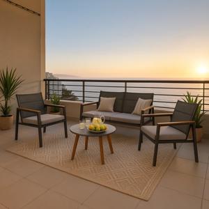 Juego de Living de Terraza Recife 4 Personas Gris