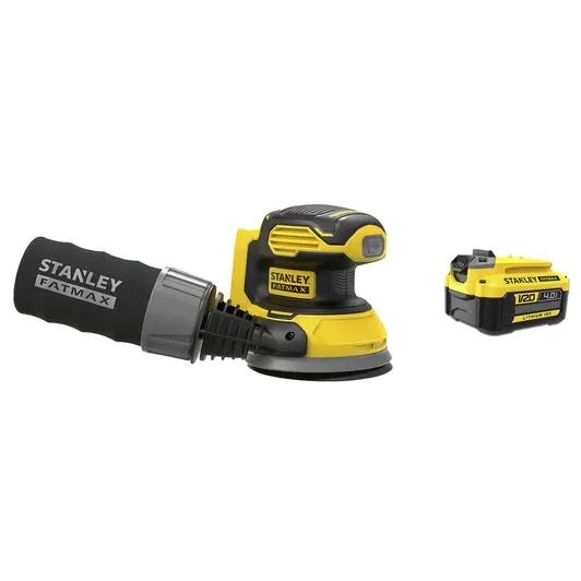 Lijadora Roto-orbital 5 + Batería 4ah 20v Stanley Amarillo/negro
