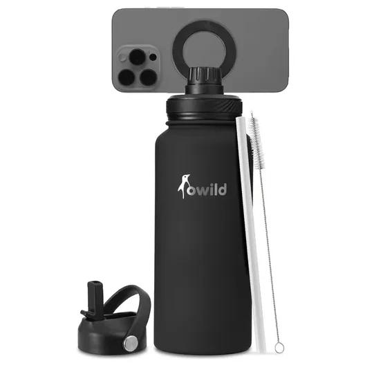 Botella Magnética Térmica Owild 1000 ml con Tapa y Magsafe Negra