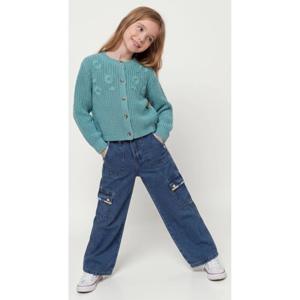 Jeans Cargo Wide Leg con Bordados Color