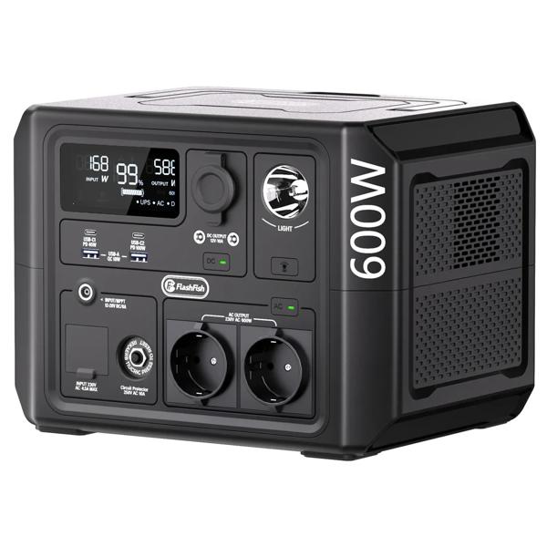 Generador de Energía Flashfish 600W Batería LiFePO4 UPS