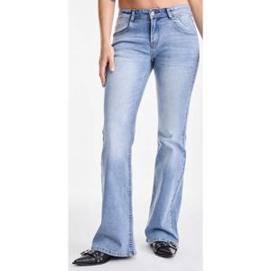 Jeans Push Up un Botón Bolsillo con Detalle de Confección